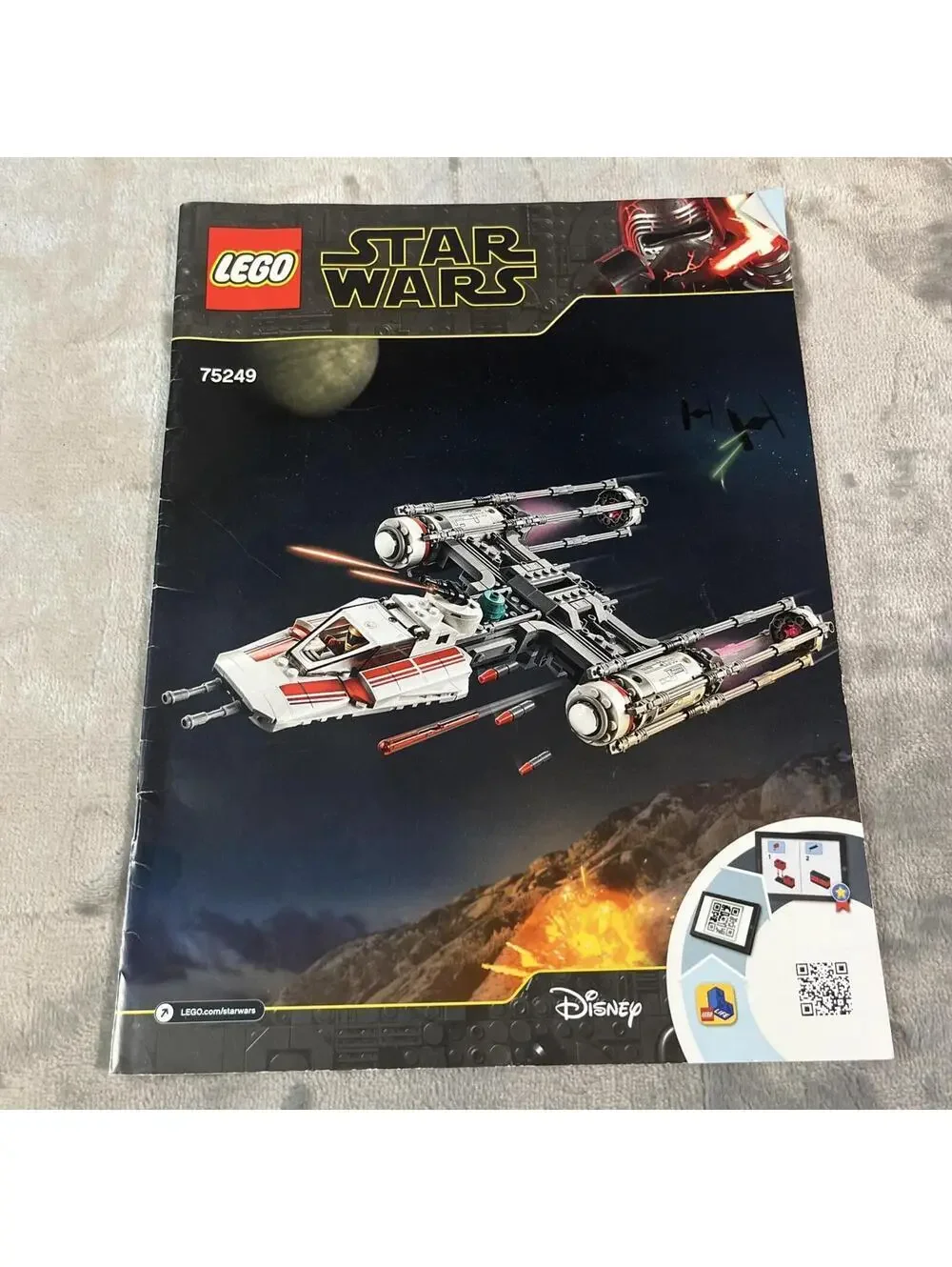 Lego Star Wars Instruction Manual 75249 Resistance Y-Wing Starfighter Book Only